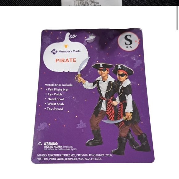 NWT Pirate Beige Brown & Black Girls/Boys Costume Size S (4-6) Halloween Costume - Picture 5 of 7